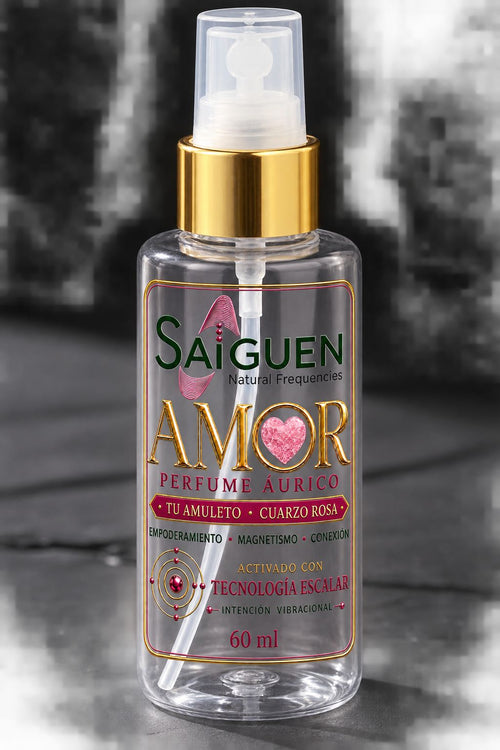 Perfume Áurico AMOR · 60 ml — con Cuarzo Rosa