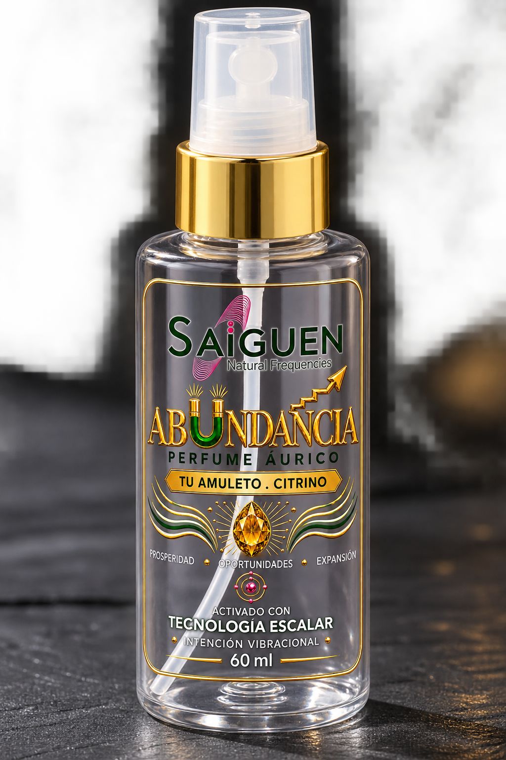Perfume Áurico ABUNDANCIA · 60 ml — con Cuarzo Citrino