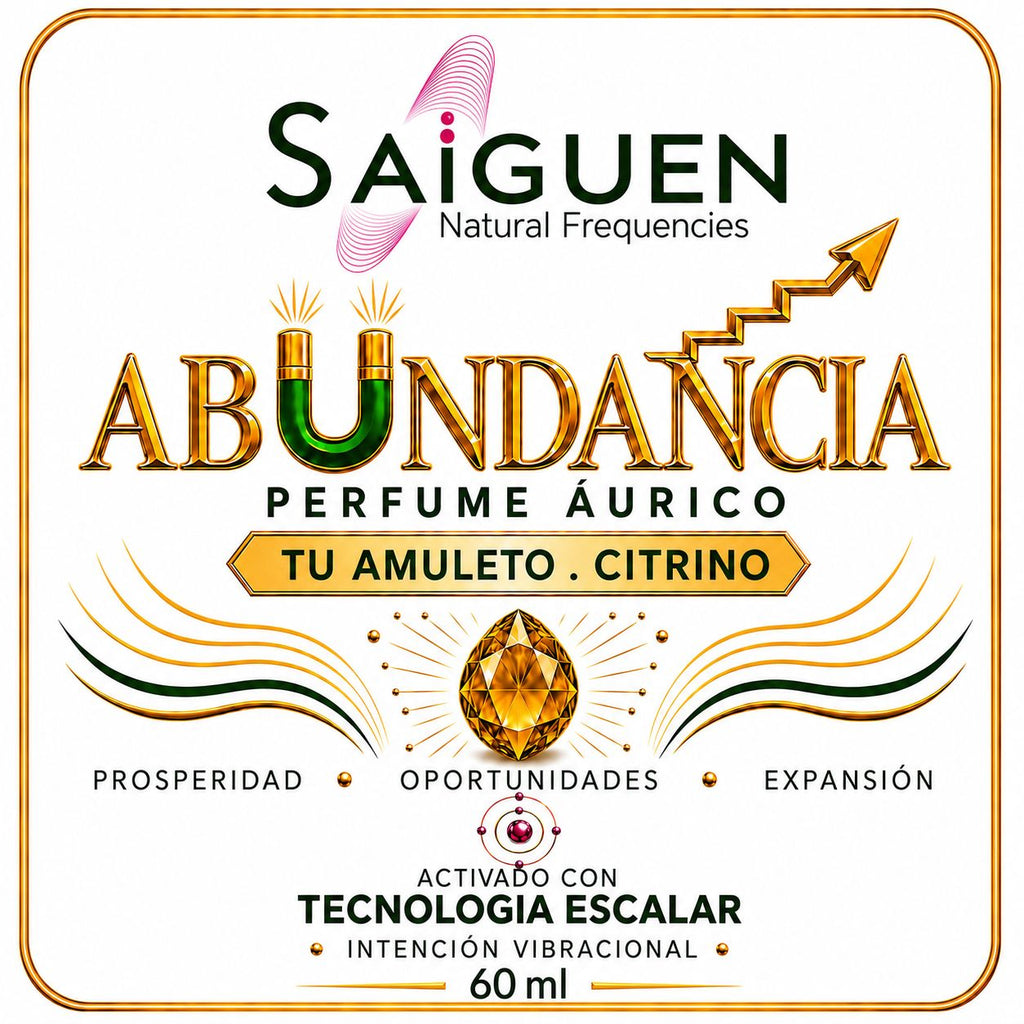 Perfume Áurico ABUNDANCIA · 60 ml — con Cuarzo Citrino