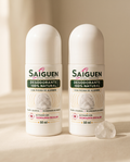Pack x2 de desodorante natural Roll On Saiguen sobre lino crema